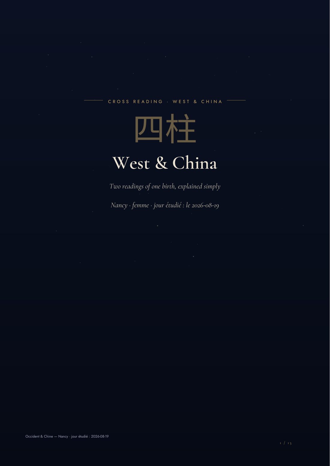 Cover of the book “Occident & Chine”: the two traditions read side by side.